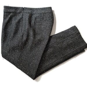 Talbots Women’s Ankle Gray Wool Sequined Side Zip Holiday Party Sparkle Pant 4P